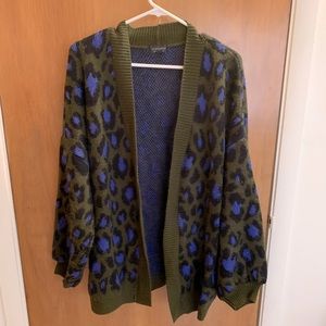 Top shop funky boho leopard print cardigan
